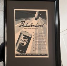 til salg - Castrol vintage advertisement framed in a photo frame., EUR €30