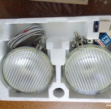 For sale - vintage ZKW Gabel Chrome fog lights fog lamp , EUR 280.00