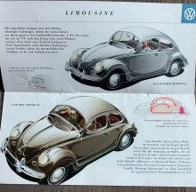 Predám - VW Bug NOS 54 - 56 brochure oval ragtop convertible, EUR €40