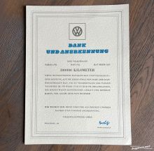 Vends - VW Bug NOS certificate Urkunde 100.000KM oval SPli, EUR €395 / $425